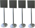 ZGOUO Speaker Floor Stand Compatible with Sony BRAVIA Theater Quad Surround Sound System (HT-A9M2), Aluminum Alloy, Built-in Power Cord，Easy Installation（Silvery 2 Pair）