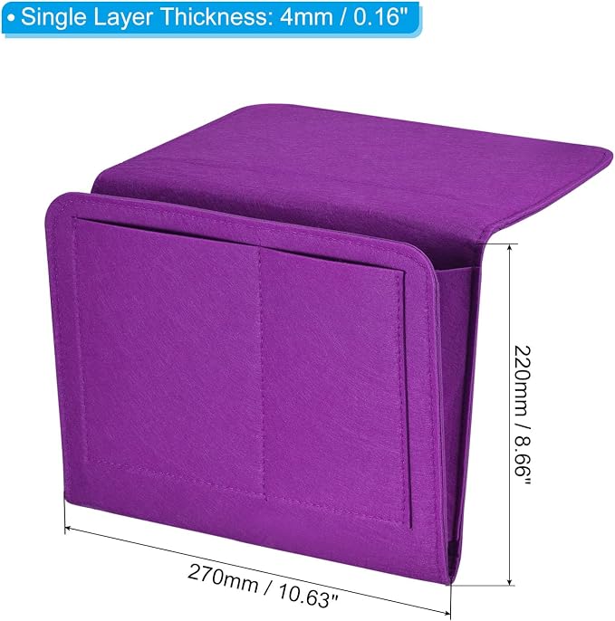 PATIKIL 11in Bedside Caddy, Bed Caddy Bedside Organizer Hanging 5 Pocket Soft - Image 2