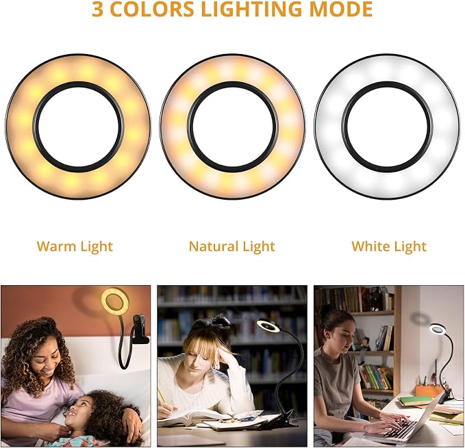 Woputne Desk Lamps Clip on Reading Light - Image 2