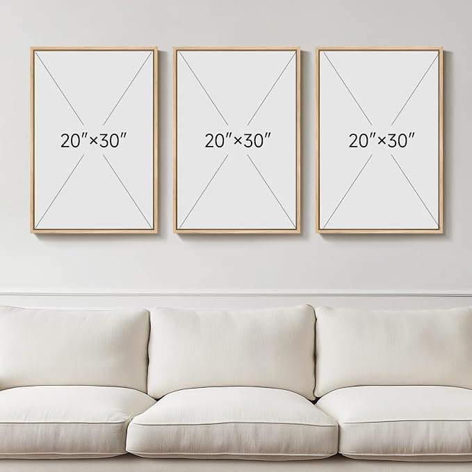 3D Textured Large Framed Boho Neutral Abstract Wall Art Set of 3, 20x30 In | - Image 8