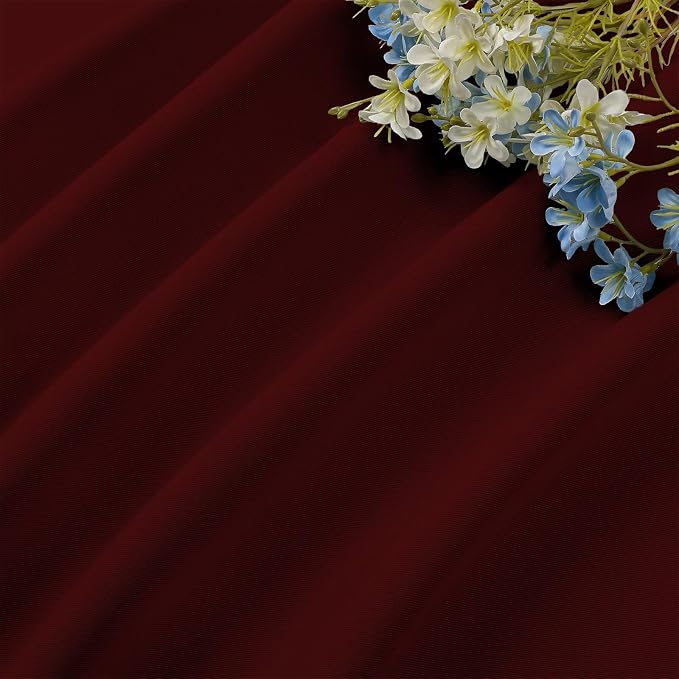 CUCRAF Burgundy Red Blackout Curtains 108 inch Length 2 Panels Set, Rod Pocket - Image 7