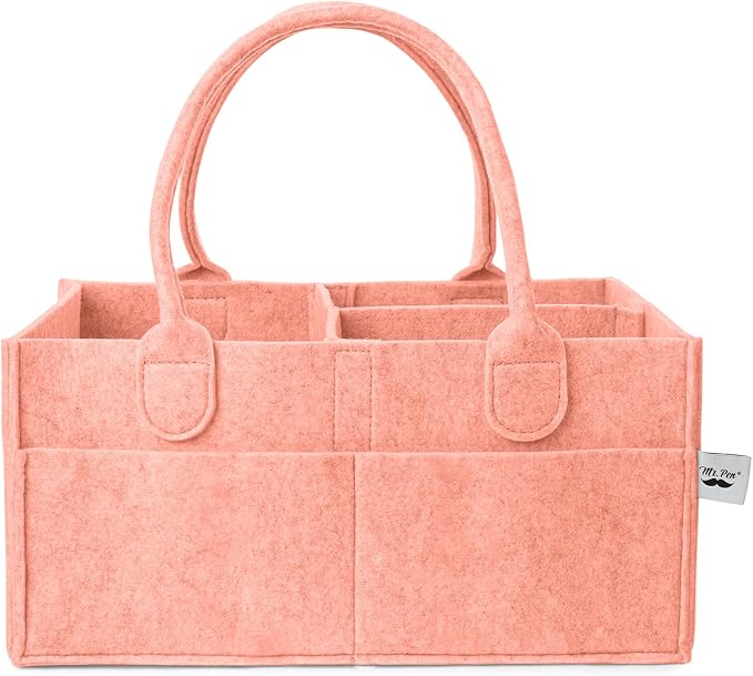 Mr. Pen- Baby Diaper Caddy Organizer, Coral | Nursery Storage Bin and Car by MrPen