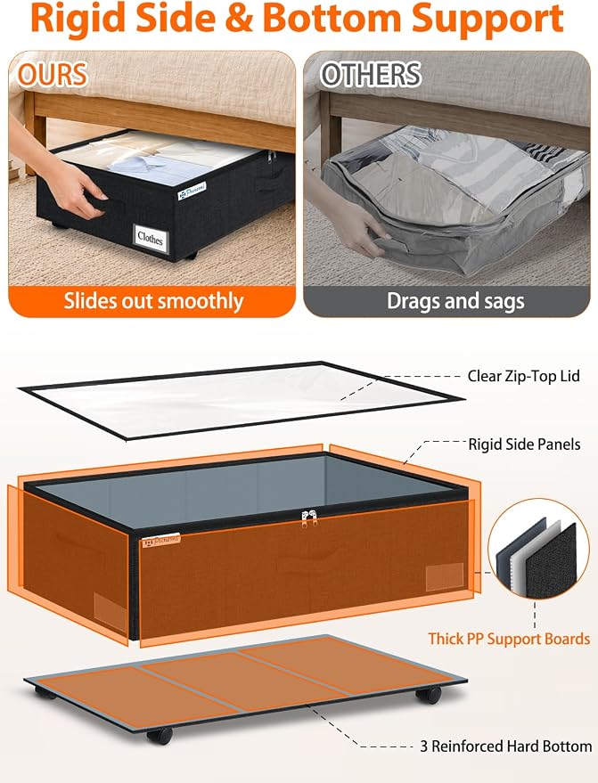punemi 10 inch Tall Under Bed Storage Bins - Image 3