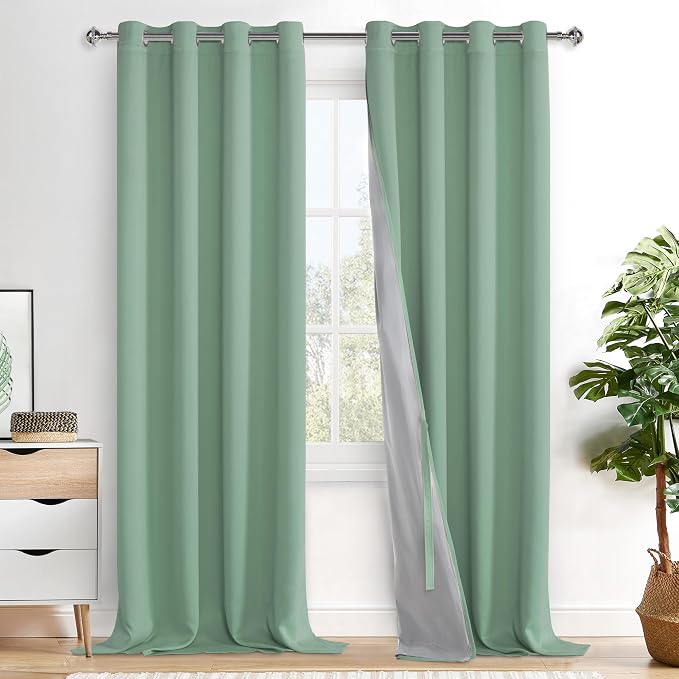 XWZO 100% Blackout Curtains 2 Panels by XWZO