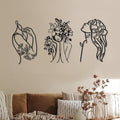 Photect 3 Pcs Metal Wall Art Decor Minimalist Abstract Woman Wall Art Metal by Photect