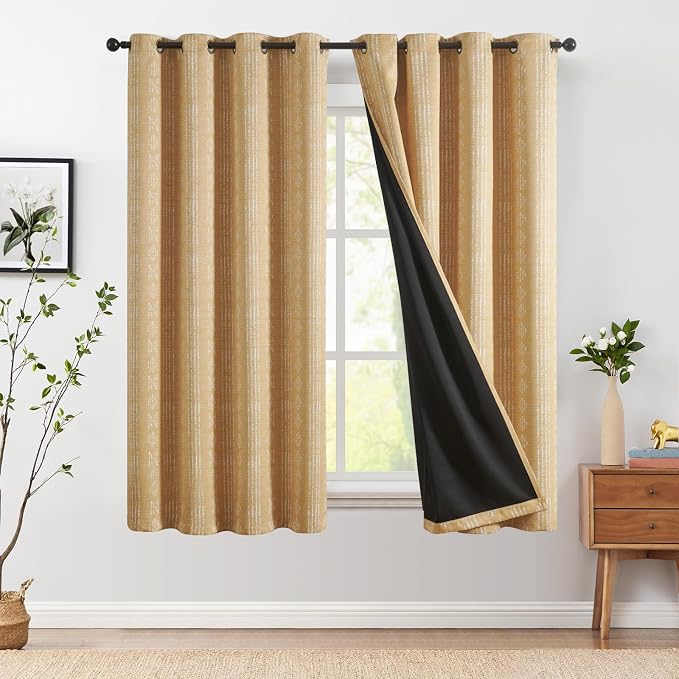 jinchan Boho Blackout Curtains 63 Inch Length by JINCHAN