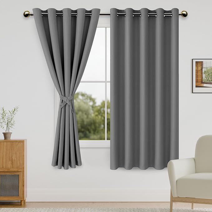 DWCN Grey Blackout Curtains for Bedroom by DWCN