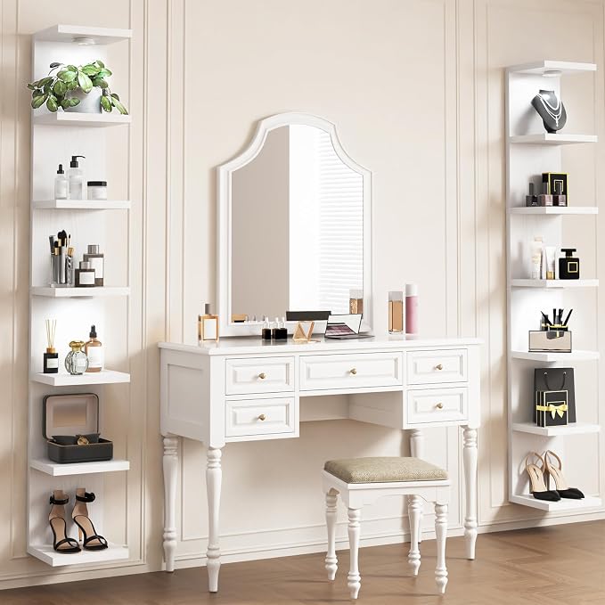 Fixwal 7 Tier Wall Shelf with LED Lights Lack Shelf - Image 2
