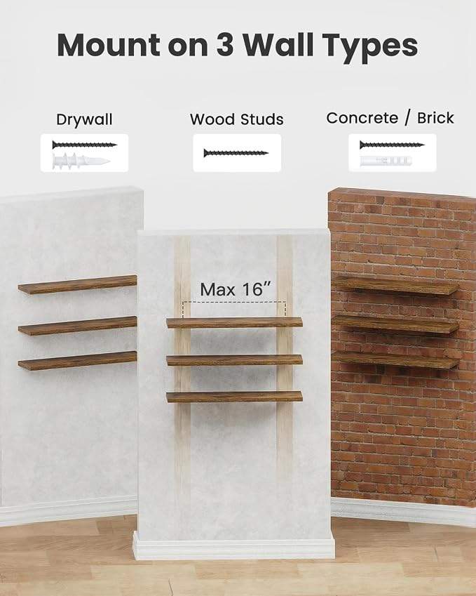Amada 23.6" Floating Shelves for Wall Decor & Storage, Living Room, 22 lbs - Image 8