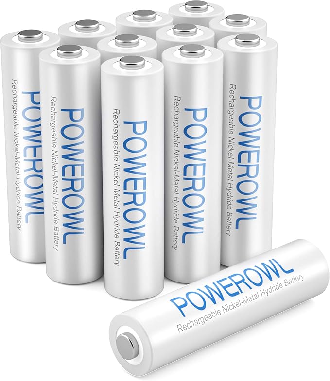 POWEROWL AAA Rechargeable Batteries, High Capacity Triple A Batteries 1000mAh 1.2V NiMH Low Self Discharge HR03, 12 Pack