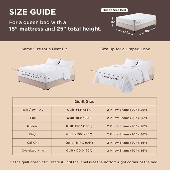 Bedsure Quilts Queen Size Bedspread, Lightweight Comforter, Ivory Coverlet | - Image 8