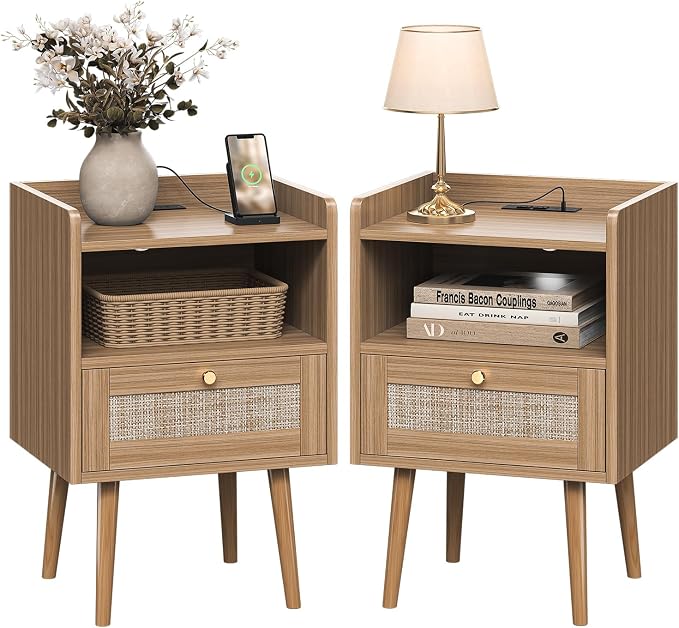 MECHYIN Night Stand Set 2, Nightstands Set of 2 by MECHYIN