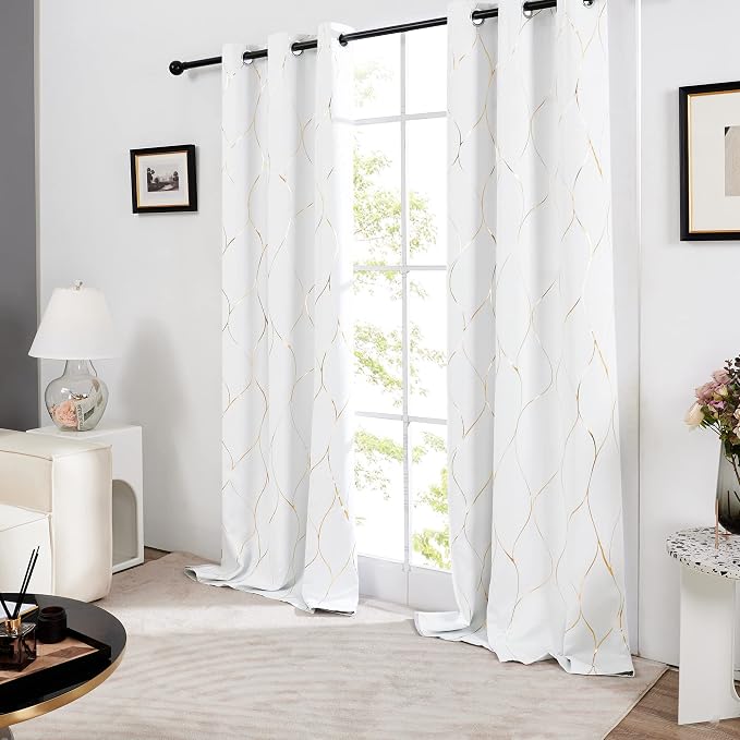 Deconovo Curtains for Living Room, Pattern Blackout Curtains 72 Inches Long | - Image 3