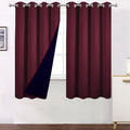 100% Blackout Curtains 52 x 63 Inch/Burgundy Red Curtains 2 Panels by Lemomo