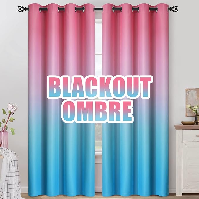COSVIYA Grommet Ombre Room Darkening Curtains 96 inches Long by COSVIYA