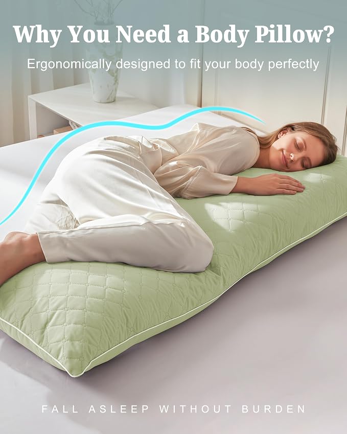 YZ HOME Long Body Pillow for Adults, Firm Body Pillow Shredded Memory Foam | - Image 3