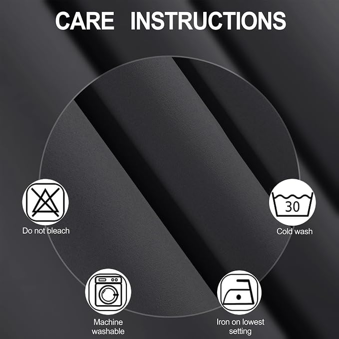 Dark Grey Thermal Blackout Curtains/38 x 63 Inch/Set of 2 Panels Room Darkening - Image 4