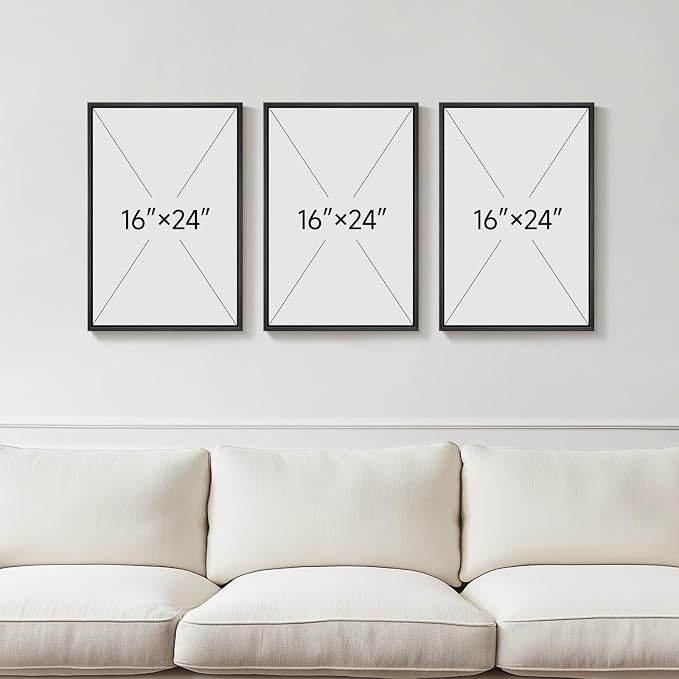 Framed Neutral Abstract Wall Art, 3 Piece Modern Minimalist Canvas Prints - Image 4