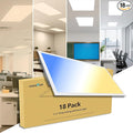 VocgoUU 2x4 LED Flat Panel Light for Drop Ceiling, 18 Pack, 6600LM, 0-10V Dimmable, 4CCT 3000K/4000K/5000K/6000K, Selectable 40W/50W/60W, ETL Listed, 100-277V, 5-Year Warranty