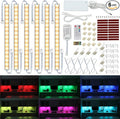 Litever Under Cabinet LED Lighting Kit. RGB Color & Bright Warm White Light. Slim Linkable LED Light Bars with Power Adapter, Controller, Extension Cords. Max 24W. Dimmable. Plug in. RGB + 3000K.