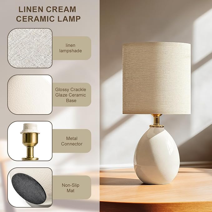 18.5" Table Lamps Set of 2 for Living Room Bedroom, Bedside Lamps for Night - Image 3
