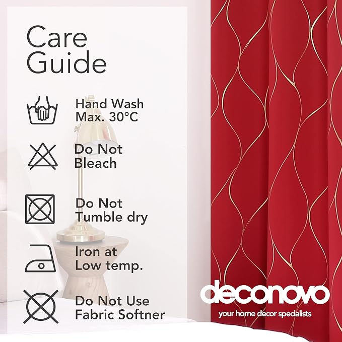 Deconovo Curtains for Living Room, Pattern Blackout Curtains 45 Inches Long | - Image 9