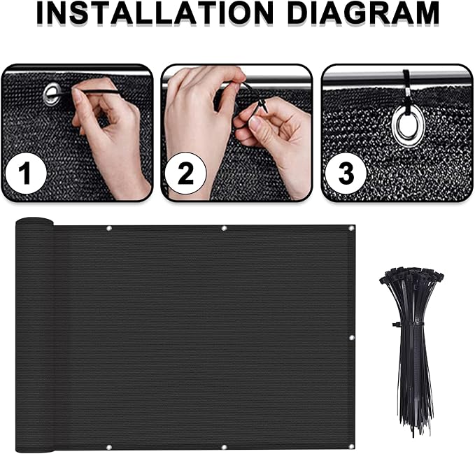 LOVE STORY 3' x 16' Balcony Privacy Screen Cover - Image 2