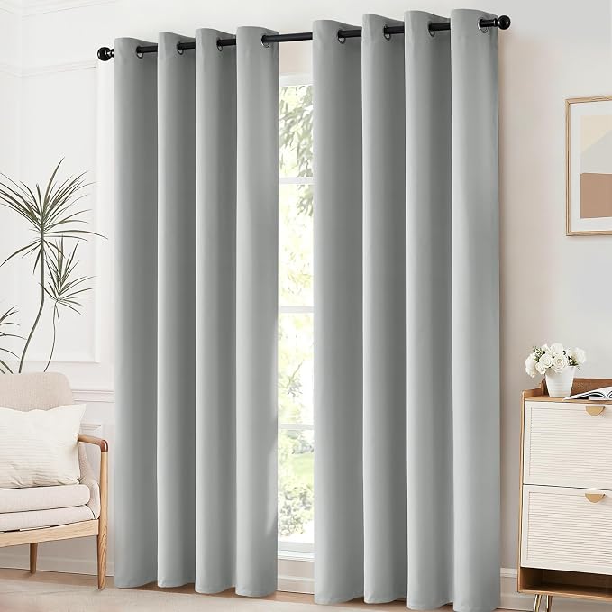 Yakamok Room Darkening Curtains 52x72 inch Length Light Grey-Living Room | 2 - Image 2