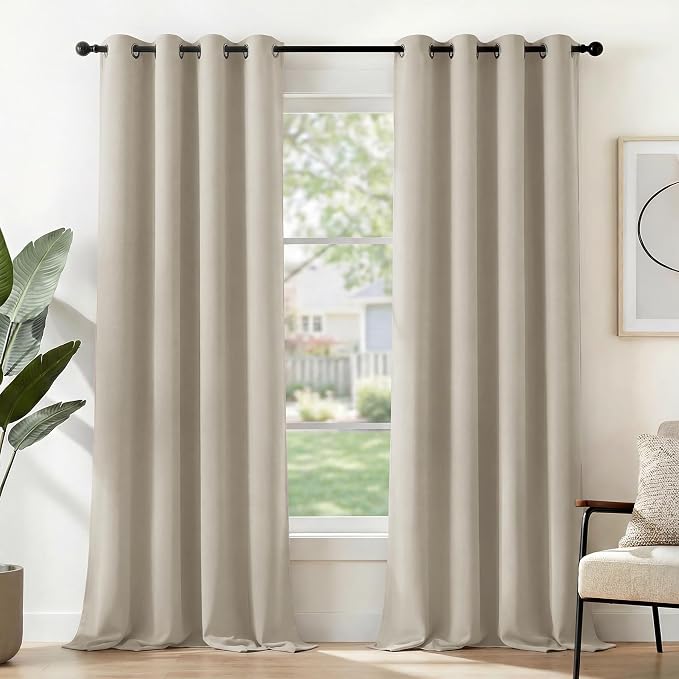 Deconovo Blackout Curtains for Bedroom and Living Room 84 Inches Long | Black by Unknown