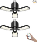 Kryoza Motion Sensor Garage Lights 8000LM, Deformable Motion Activated LED Garage Ceiling Light Bulbs, 3 Modes & 360° Detection, Sensor Lights Bulb Indoor for Workshop/Barn 2-Pack