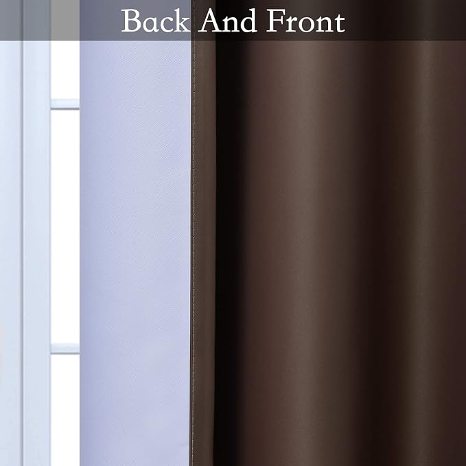 SimpleHome Ombre Gradient Brown White to Gray Curtains - Image 4