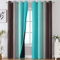 Brown and Teal Ombre Blackout Curtains by ESTELARTEXTILER