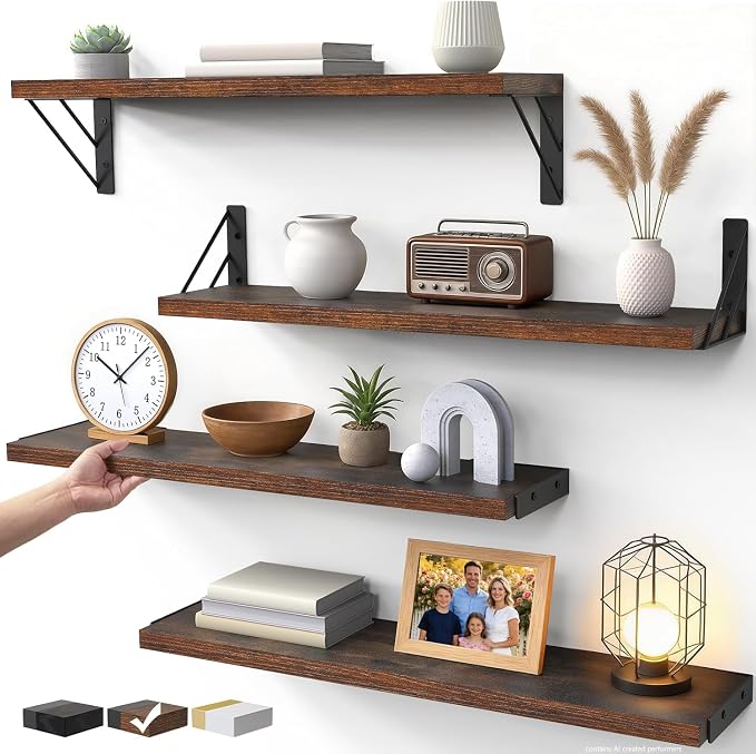 BAYKA Wall Shelves for Bedroom Decor, Floating Shelves for Wall, Display by Bayka