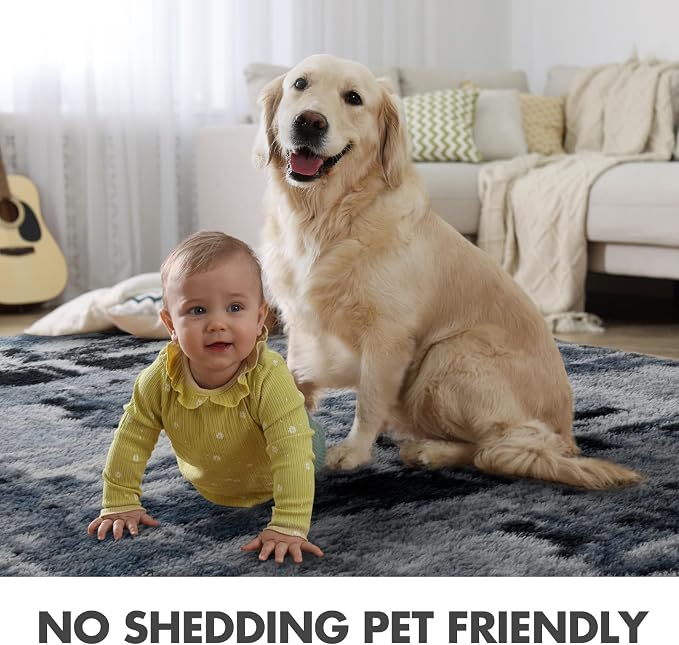 8x10 Ft Extra Large Shag Rugs for Living Room, Tie Dyed Ultra Soft Fluffy Furry - Image 5