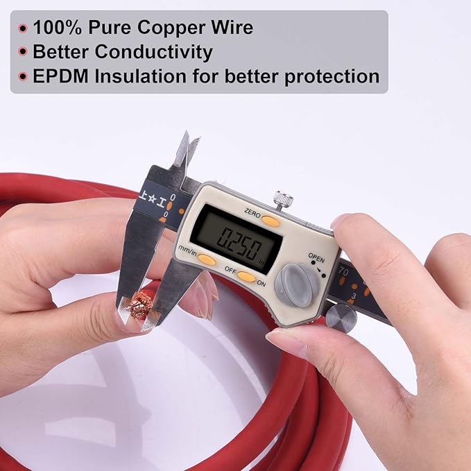 Shirbly 4 Gauge Battery Cable, 15FT Red + 15FT Black 4 AWG Pure Copper Wire Welding Cable, for Automotive, Battery, Solar and Generator, Standard USA OFC Wire