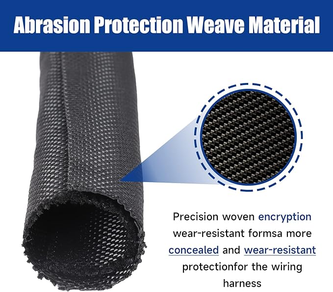 Sonoreboom Braided Wire Loom Mesh Woven Split Sleeving Easy to Anywhere, Maintaining, Removing or Adding Cable/Wire/Harness/Pip (3/4" - 36 Feet)