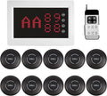 Wireless Calling System Restaurant Pager System Caregiver Pager for Patient Nurse Alert with 1 Number Display and 10 Waterproof Call Buttons for Elderly Clinic Nursing Center Hospital