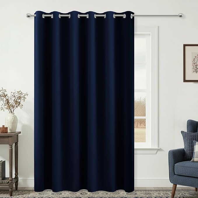 Blackout Patio Sliding Door Curtains 96 Inches Long, Extra Wide Soundproof by KOUFALL