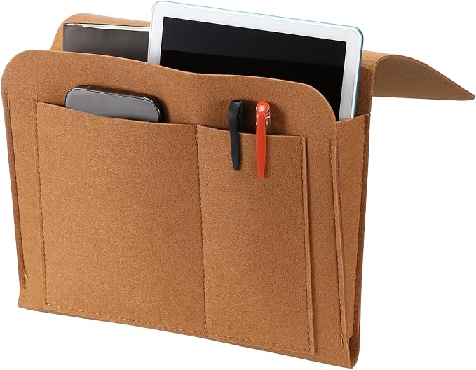 uxcell 4 Pockets Bedside Caddy, Bed Hanging Storage Bag Holder by uxcell
