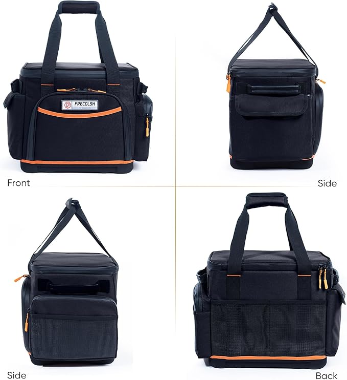 FRECOLSH Travel Carrying Case Compatible with Jackery 500, Portable Power Station Storage Case with Water- proof Bottom and Pocket for Jackery Accessories, Storage Bag Only