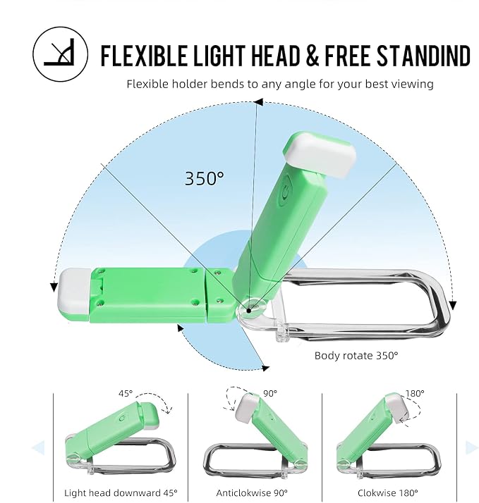 EGWASER Book Light for Reading in Bed, USB Rechargeable Clip on Book Lights - Image 4