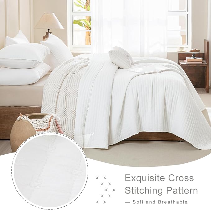 Lady Ann Oversized King Quilt 128x120, Lightweight & Soft Farmhouse Coverlet - Image 4