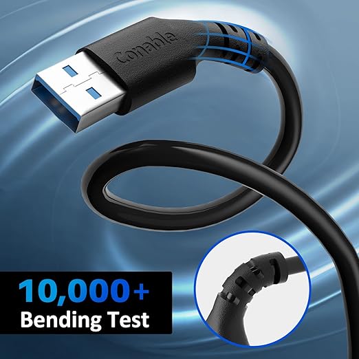 4 ft USB 3.0 Male to Male Cable (3 Pack) - 5Gbps Data Transfer for Hard Drive, Laptop, DVD Player, USB Hub, Monitor, Camera, Set Top Box with 5 Cable Ties