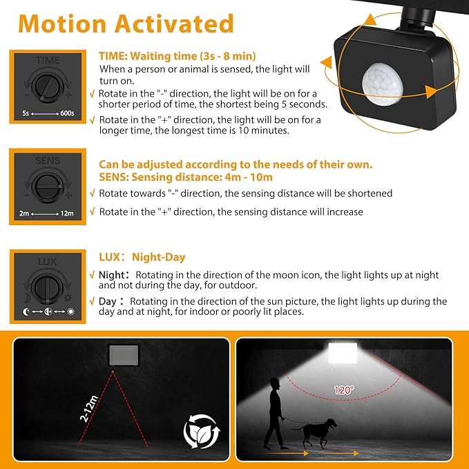 YANYCN 2 Pack 200W LED Motion Sensor Flood Light, Super Bright IP66 Waterproof Outdoor 23000 lumens 5000K Daylight Dusk to Dawn Security Light for Front Porch, Barn