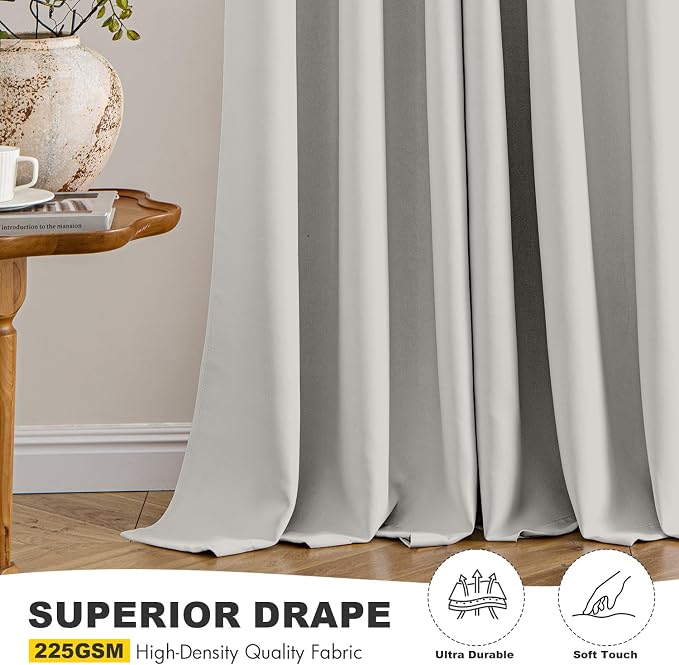 MIULEE Blackout Curtains for Bedroom 2 Panels 40x45 Inch Long Natural White | - Image 5