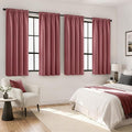 MIULEE 4 Panel Set Short Bedroom Blackout Curtains 54 Inch Long Dusty Rose | by MIULEE