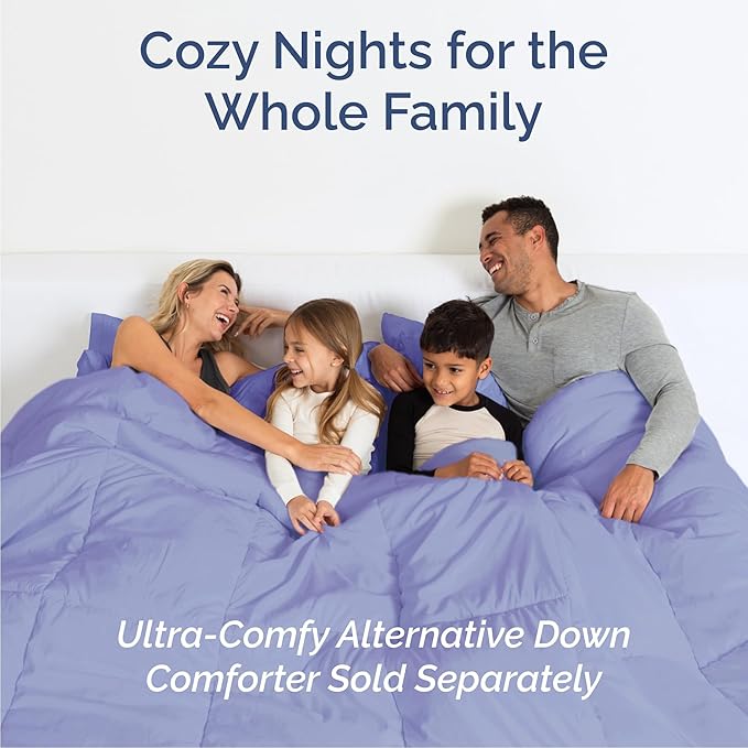 Full 6 Piece Sheet Set - Cooling, Comfy & Breathable - Hotel Luxury Bedding, Includes Fitted Sheet for Women, Men, Kids and Teens - 1 Flat, 1 Fitted Sheet, 4 Pillowcases with Deep Pockets - Lavender