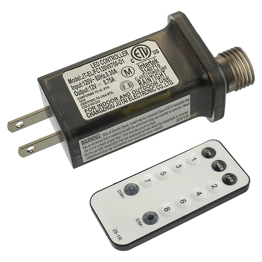 SIGANDG 12V 9W 8 Mode LED Controller with Memory Function and IR Remote Control Low Voltage Transformer for Holiday String Lights,not Fit for 8 Mode with Control Box and 1 Mode String Light(1 pcs)