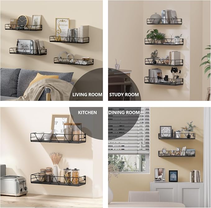 Floating Shelves Set of 4, Wood Wall Shelf, Farmhouse Shelf - Image 6