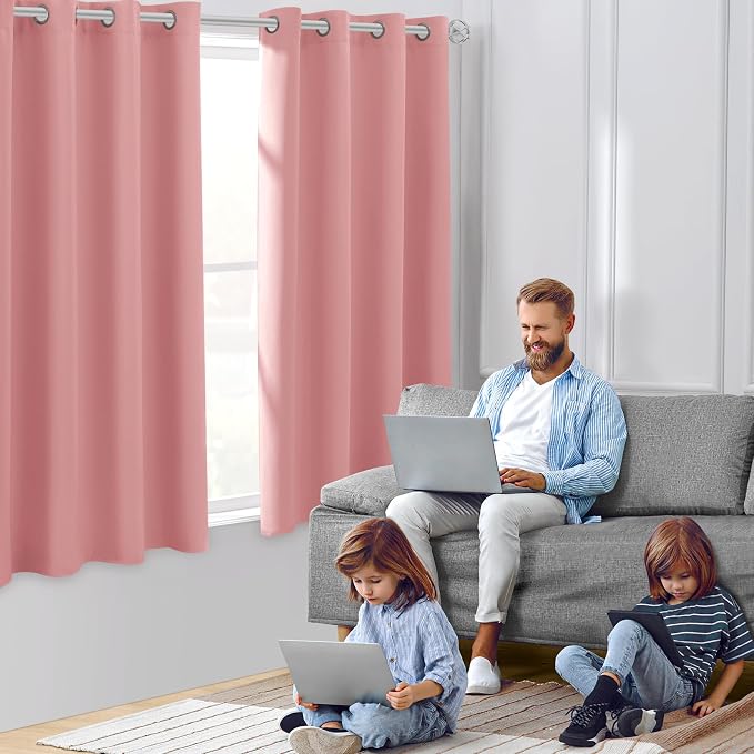 HOMEIDEAS Coral Blackout Curtains - Image 7